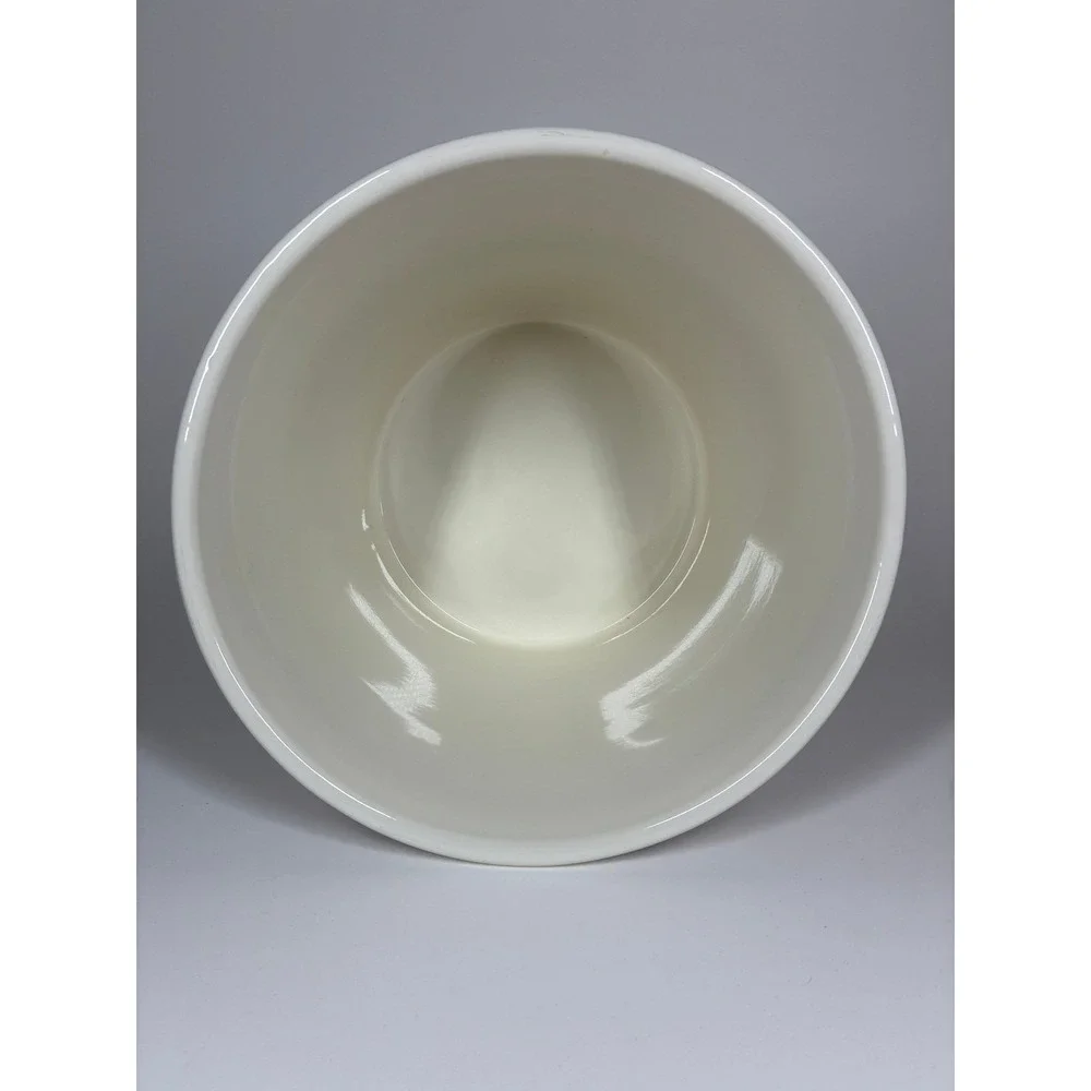 Williams Sonoma Popcorn Bowl Ceramic Red White Striped Admit One Movie Night